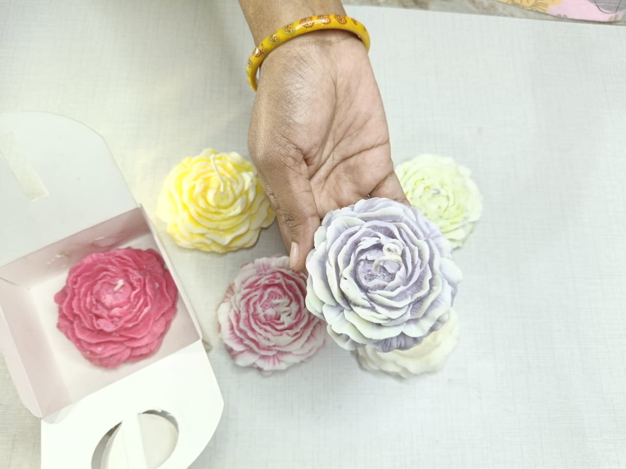 Peony Flower Candle favor, Personalized Scented Candle Gift - Image 5