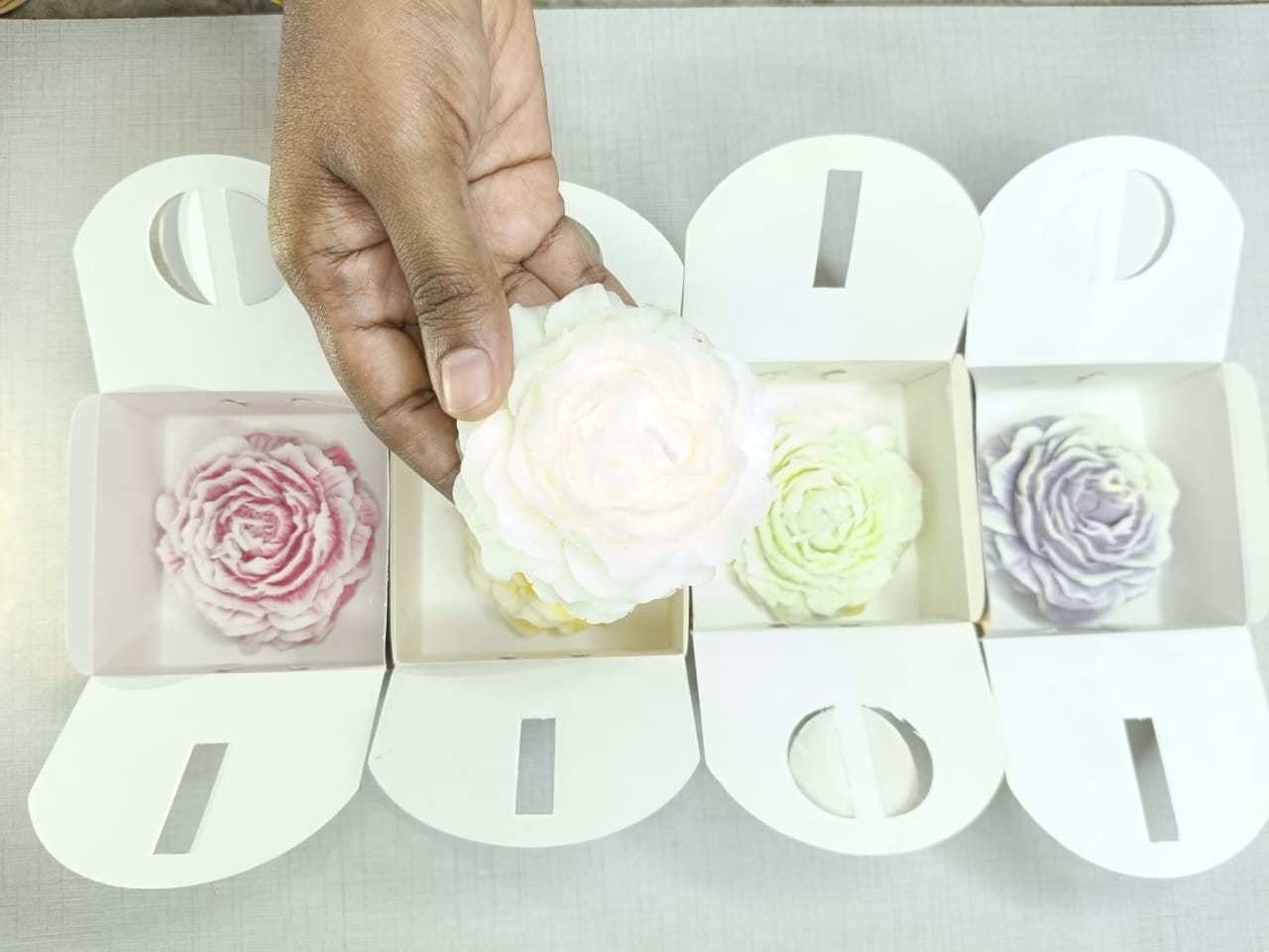 Peony Flower Candle favor, Personalized Scented Candle Gift - Image 3